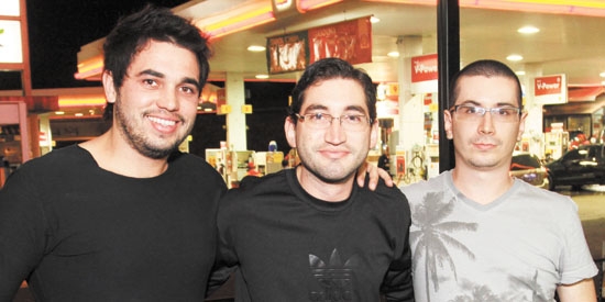 Marcel Raiz, Wilker Sousa e Marcel Guaraldo, no Boteco do Lu